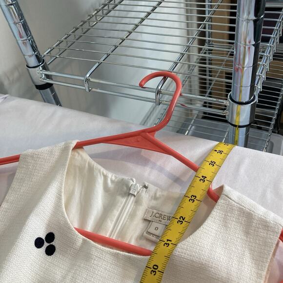 J Crew Women's White Black Bold Textured Geometric‎ Print Dress Size 0 Modern - Picture 3 of 12